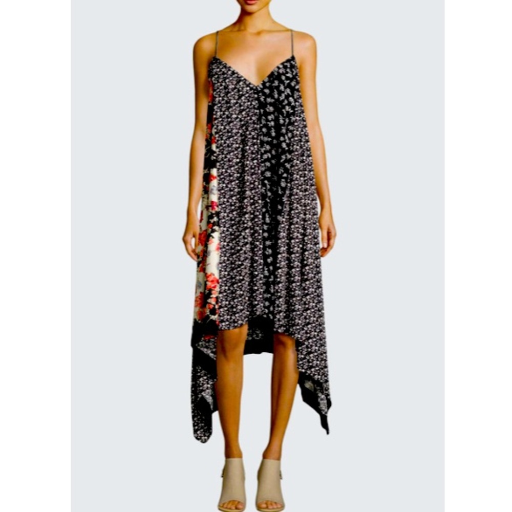 RAG & BONE ~ Floral-Print Sleeveless Handkerchief-Hem Dress